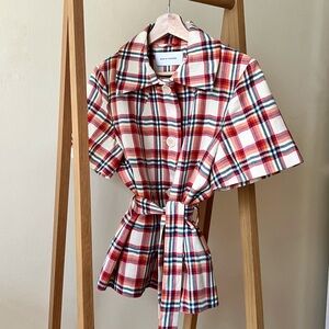 Scanlan Theodore Plaid Short-Sleeve Jacket